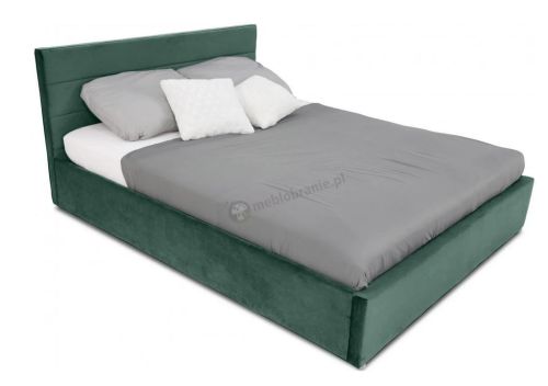 Zielone welurowe łóżko dwuosobowe 160x200 Kennet II