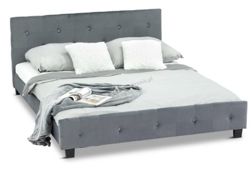 Ciemnoszare łóżko dwuosobowe pikowany zagłówek Rotti 160x200 cm
